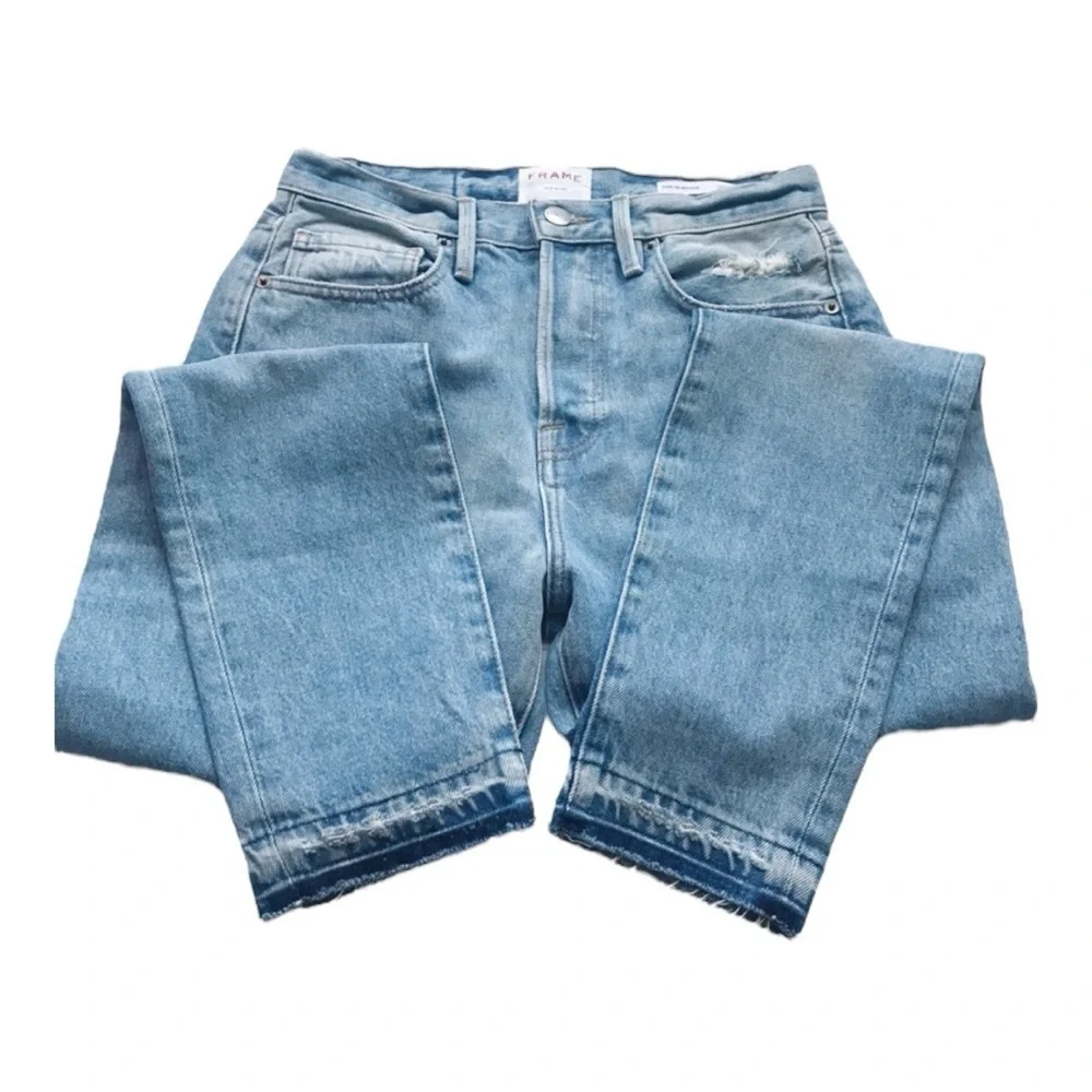 FRAME Le Original Rigid Skinny Jeans | High Rise Distressed Light Wash | Size 24